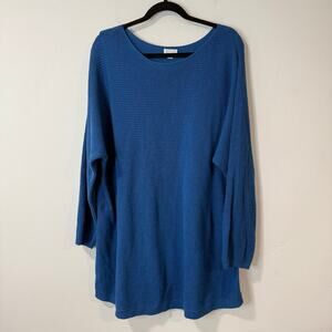 J. Jill Women's Sweater Tunic Boatneck Pullover Knit Cotton Blend Plus 2X